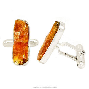 Los gemelos hechos a mano de plata esterlina sólida 925 más calientes con cianita para boda o regalo - Product Image 1