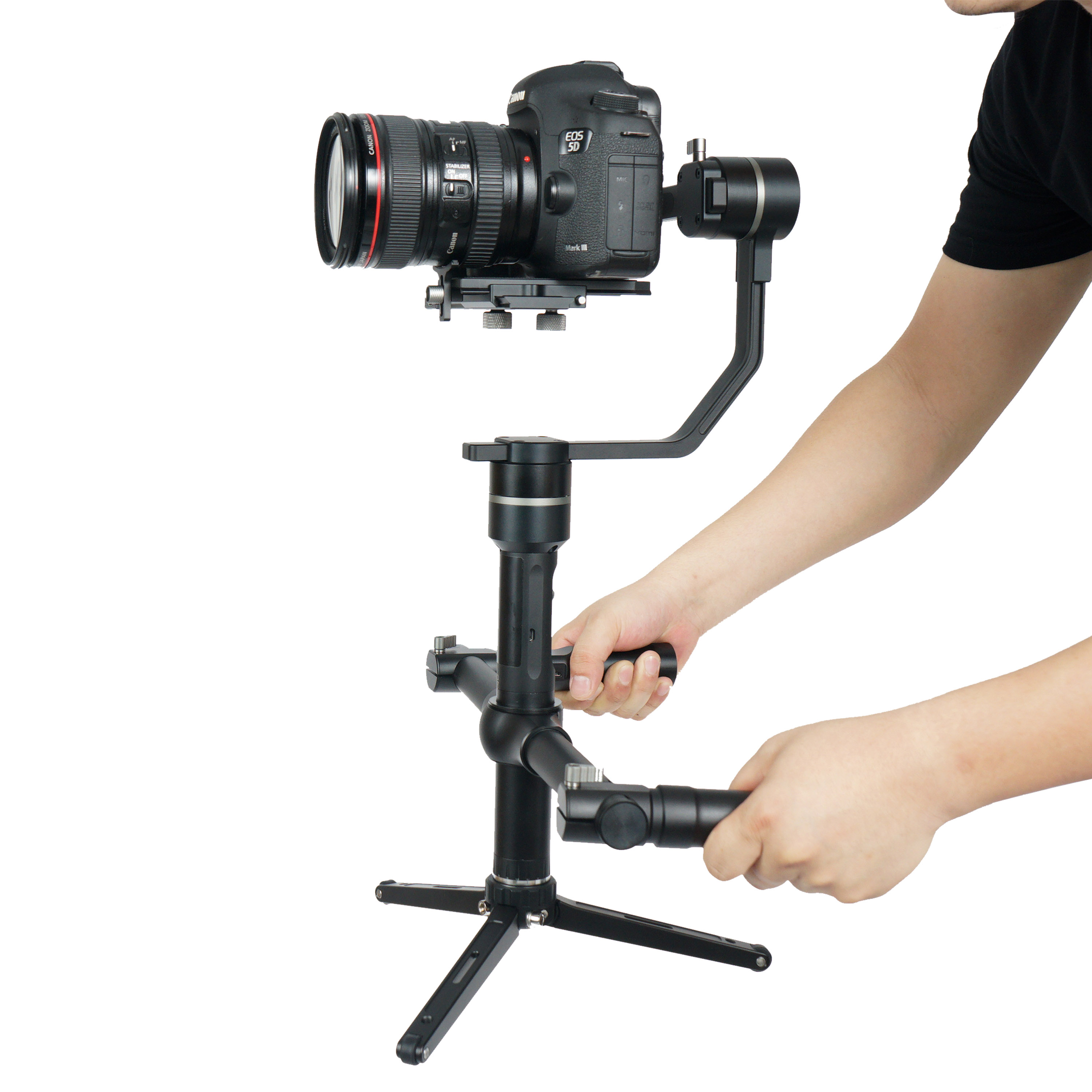 3軸スタビライザー DSLR ミラーレスカメラ用 デュアルハンドグリップ付き