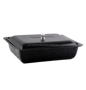 Enamel Rectangular Roasting Baking Tray <b>with</b> <b>Lid</b> (L) suitable for Oven - non-stick Cookware - Product Image 2