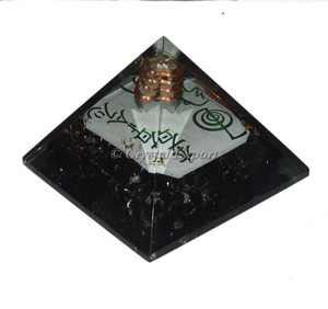 Black Tourmaline Reiki Symbol Orgone Pyramid - Product Image 1