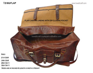 Vintage <b>Leather</b> Duffel <b>Bag</b> With Buckle Strap Closure Unisex Travel Backpack 36–55L Capacity <b>Soft</b> Handle Design - Product Image 5