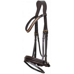 Cabecera de brida de cuero ecuestre más vendida para carreras de caballos a precio mayorista brida ecuestre gran oferta para jinete - Product Image 1