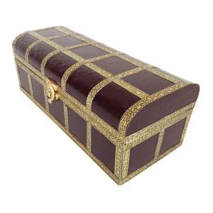 BROWN <b>ARTIFICIAL</b> LEATHER FINISH, WOODEN HANDMADE 1-ROLL BANGLE BOX / BRACELET BOX - Product Image 2