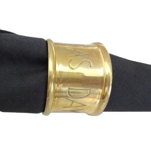 Rond de serviette en métal design fait à la main pour vaisselle vaisselle décoration forme arrondie laiton finition antique rond de serviette en métal - Product Image 3