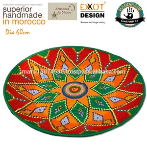 Original Moroccan Bowl Shaped Eco-Friendly Multifunction <b>Woven</b> Palm Leaves High Quality EXXOT DESIGN Storage <b>Basket</b> - Product Image 4