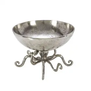 Kitchenware Accessories Serving Metal Aluminum Bowl Octopus Stand Decorative Bowl High Selling Dinner Tableware