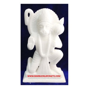 รูปปั้นหนุมานหินอ่อนสีขาว - Product Image 1
