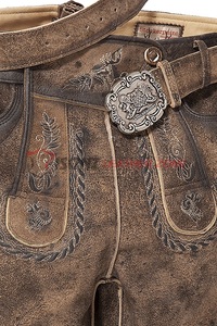 Bock Suede Deer Leather ISONZ <b>Men's</b> Austrian German Lederhosen <b>Short</b> Trachten lederhosen Bavarian Lederhosen 3D Embroidery - Product Image 2