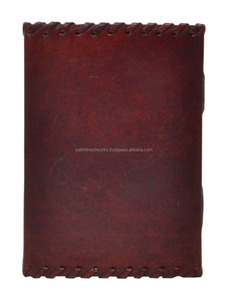 Diario de cuero genuino hecho a mano liso marrón cerradura de latón antiguo diseño intrincado A5 cuaderno en blanco diario para uso de suministros de oficina - Product Image 4