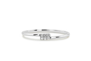 Anillos de Boda de Plata de Ley con Incrustaciones de Diamantes Simulados y Baño de Rodio, Joyería Personalizable de Moda - Product Image 2