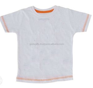 Camiseta de Algodón 100% para Niños, Lisa, sin Estampado, Prelavada, Manga Corta, Venta al por Mayor, Proveedor OEM de India - Product Image 3