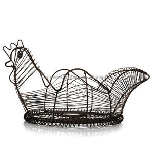 Panier à œufs de poule en fil métallique, panier à fruits en fer forgé, panier à ustensiles de cuisine, panier de comptoir, panier de ferme - Product Image 1