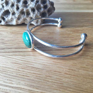 925เงินสเตอร์ลิง Malachite สร้อยข้อมือเครื่องประดับเงิน - Product Image 2