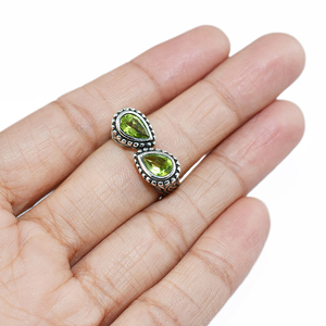 สไตล์ลูกแพร์รูปร่าง Peridot 925แหวนเงินสเตอร์ลิงเครื่องประดับเงินสดขายร้อนเครื่องประดับเงิน - Product Image 4