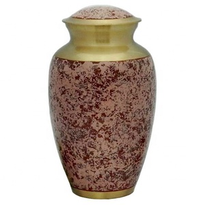 Urne crémation en laiton classique laiton brossé ton terre marron - Product Image 1