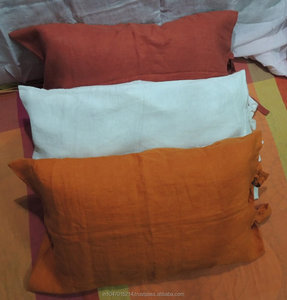 100% lanh lanh gối Bìa đồng bằng cổ điển dệt thiết kế tay nhuộm màu sắc giáng sinh thân thiện với môi không độc hại cho nhà khách sạn sử dụng - Product Image 3