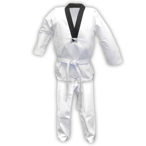 Uniforme de Taekwondo coréen MTX S2 noir et blanc à col en V unisexe, 65% polyester/coton, taille 100-210 cm, logo personnalisé MMA Karaté - Product Image 2