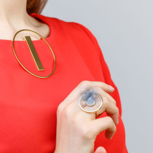 Precio de fábrica chica chapado en oro anillo minimalista de diseño para mujeres - Product Image 2