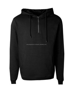 Vente en gros AA 595 personnalisé élégant hommes à manches longues basique noir fermeture éclair à capuche basique noir polaire pour l'hiver - Product Image 4