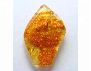 Piedra preciosa de cabujón suelta de Polonia ámbar amarillo natural hecha a mano - Product Image 2