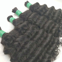 Extensions de cheveux 100% naturels vierges Remy, couleur naturelle, bouclés profonds, en vrac, doux, brillants, résistants à la chute, sans produits chimiques, les plus longues