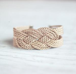 Handmade Happiness Beige <b>Bracelet</b> Sailor Knot <b>Bracelet</b> Brown Knot <b>Bracelet</b> - Product Image 1