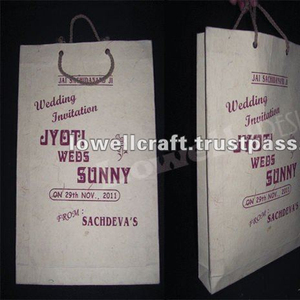 Jyoti Webs Sunny Wedding Invitation Recycled Paper Foldable Shopping <b>Bag</b> with Rope Handle Medium Size - Product Image 3
