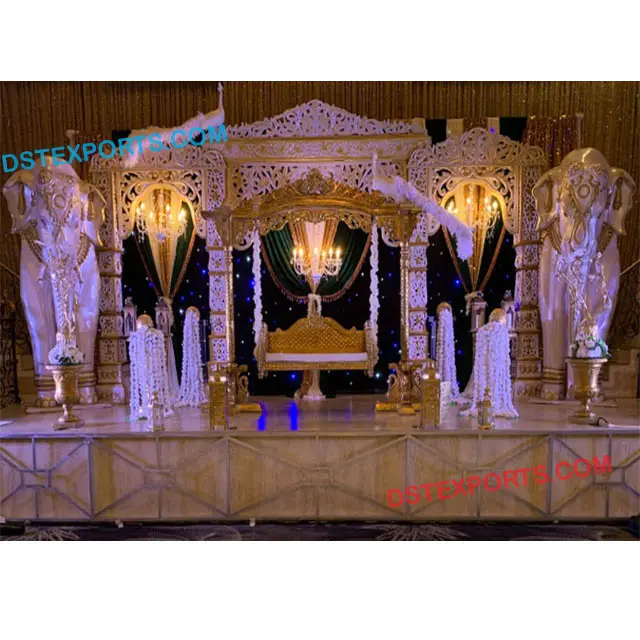Beste Bollywood Hochzeit Bühnen dekor USA Neueste Hochzeit Bühnenbild Hersteller Hindu Ehe Empfang Bühnen Dekor