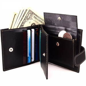 Billeteras de cuero con cierre a presión para hombre y mujer, carteras de piel India/originales - Product Image 3