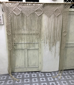 Telón de fondo moderno para bodas, cortina de macramé bohemia personalizada, decoración boho chic para bodas en la playa, fiestas al aire libre, macramé colgante de pared de tamaño personalizado - Product Image 3