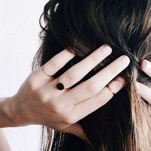 Bague en pierre précieuse, plaqué or, pierre précieuse, délicates et minimaliste, nouvelle tendance, - Product Image 2