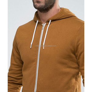 Sudadera con Capucha Kalan Brown para Hombre, con Cierre, Estilo Urbano, Logotipo Personalizado Bordado, 100% Algodón Tejido, Resistente al Viento, Transpirable, KFH46, a la Moda - Product Image 3