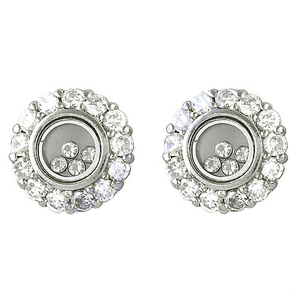 Pendientes de tuerca de circonia cúbica de plata 925 de diseñador, estilo bonito para compromiso de boda o aniversario - Product Image 1