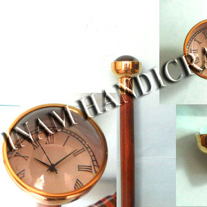 ไม้โบราณเดินติดทองเหลืองจับนาฬิกา/ไม้เดินอ้อยกับทองเหลืองนาฬิกาจับ - Product Image 1