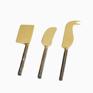 Juego de Cuchillos para Queso de Acero Inoxidable Forjado a Mano Chaman India, 3 Piezas, Modelo 44941 - Product Image 1