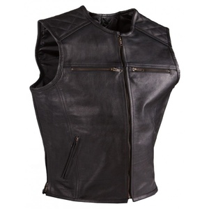 Chaleco de cuero a la moda para hombre, VES-0017 - Product Image 3