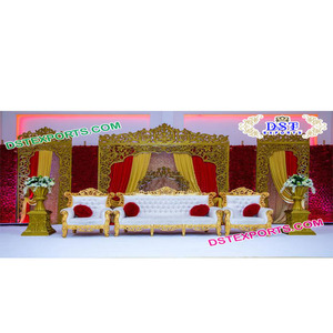 ชุดเวทีบอลลีวูดแบบเปิดสำหรับงานแต่งงาน,ชุดเวทีงานแต่งงานของราชวงศ์การตกแต่งขั้นตอนงานแต่งงานของอินเดีย - Product Image 1