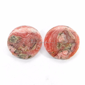 Rodocrosita Rosa natural 30mm Round Tablet Cab 59,10 Cts Piedra preciosa suelta para joyería - Product Image 1