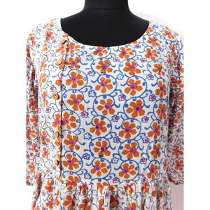 Hermosa ropa de bloque de mano para mujer, túnica larga informal con estampado floral étnico y botón de cierre lateral, moda kurtis - Product Image 3