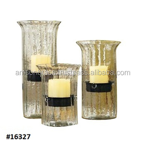 Bougeoir en verre avec base en aluminium Bougeoir en métal design classique Décoration d'hôtel à la main - Product Image 6