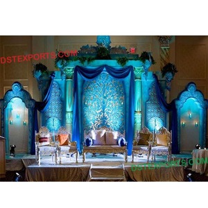 Paneles de fibra de fondo para escenario, telón de fondo con temática de pavo real para boda - Product Image 1