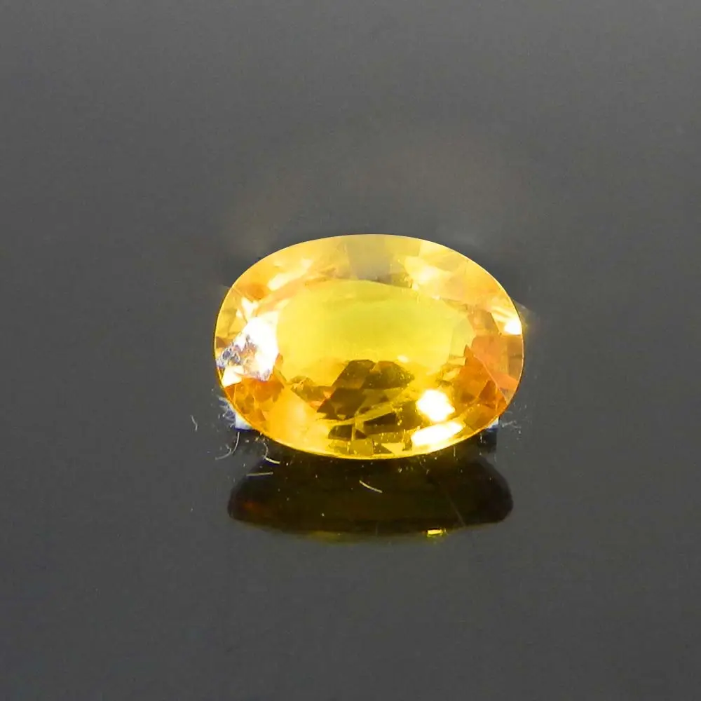 Натуральный драгоценный камень с желтым сапфиром 10x7 мм овальной граненой огранки 2,75 cts pukhraj, натуральный камень