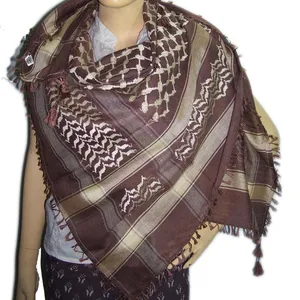 Diseño de la hoja viscosa árabe pañuelos en la cabeza de keffiyeh