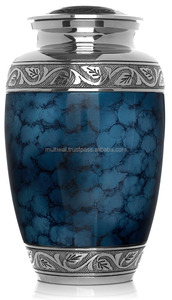 Urne funéraire en métal avec mosaïque en verre Urne funéraire faite à la main pour cendres humaines - Product Image 6