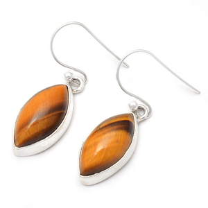 Pendientes de Plata de Ley 925 con Piedra de Ojo de Tigre Marquise, Joyería Moderna, Pendientes Plateados para Boda, Regalo para Mujer - Product Image 1