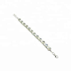 Handcrafted Jewelry Real Rainbow Moonstone <b>Bracelet</b> 925 Sterling <b>Silver</b> Jewelry Beautiful Fashion <b>Silver</b> Jewelry Manufacturer - Product Image 1