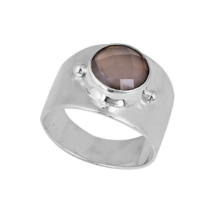 Anillo de cuarzo rosa genuino Piedra preciosa Plata de Ley 925 con anillo hecho a mano plateado Fabricación al por mayor POR Casa De Plata - Product Image 1
