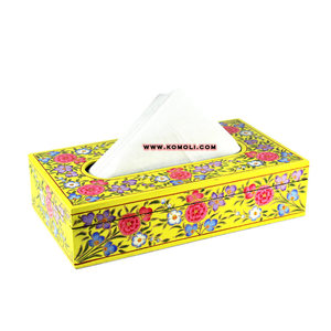 Élégante boîte à mouchoirs en bois fabriquée à la main, peinte à la main avec des motifs floraux bleus complexes, une pièce maîtresse décorative et fonctionnelle - Product Image 4