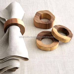 Fabuleux design fait à la main anneau en bois décoration de Table anneau de serviette en macramé pour porte-rideau de Table Dinging - Product Image 1