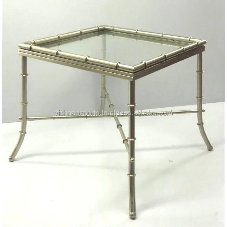 Large Side Table With Glass Top For Living Room